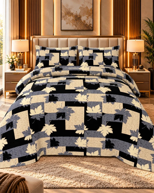 Turquoise black and white checkered bedsheet with modern geometric design by House of Wriya