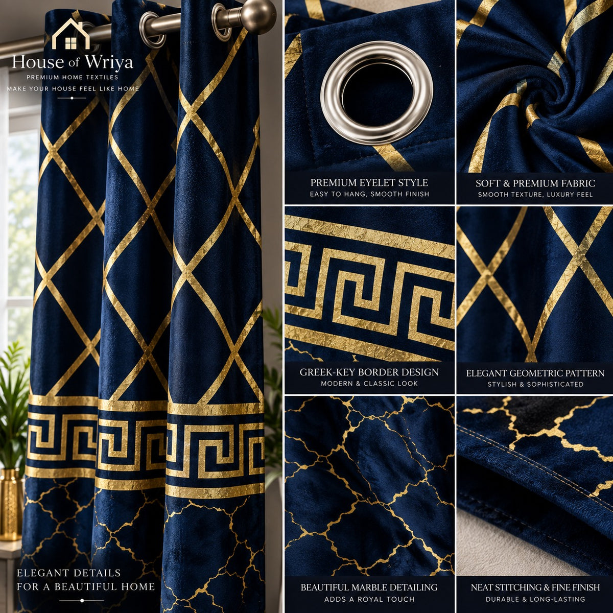 💙 Royal Navy Gold Geometric