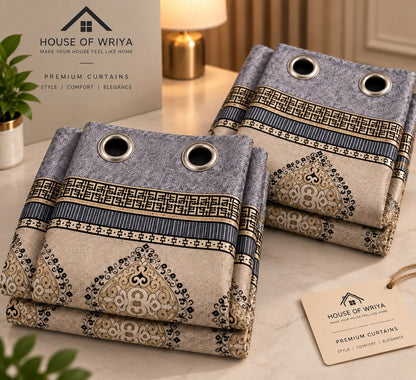 🤍 Royal Grey Beige Jacquard Curtain