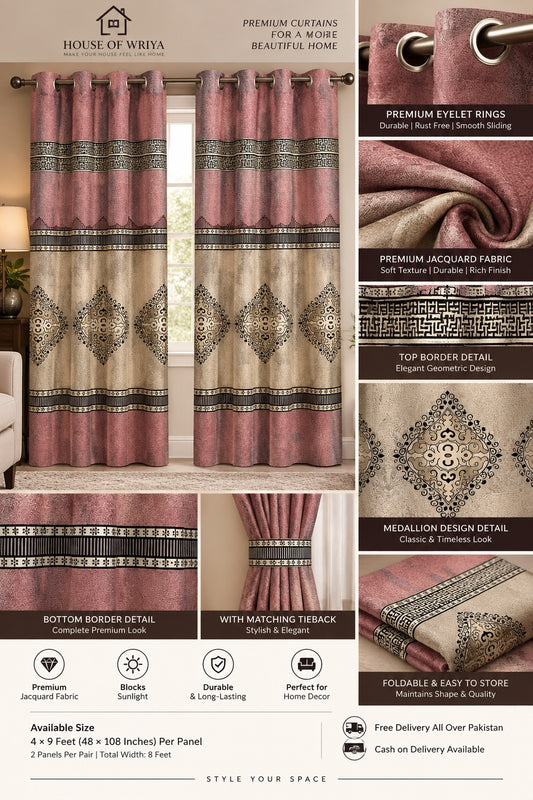 Rose Blush Medallion Curtain