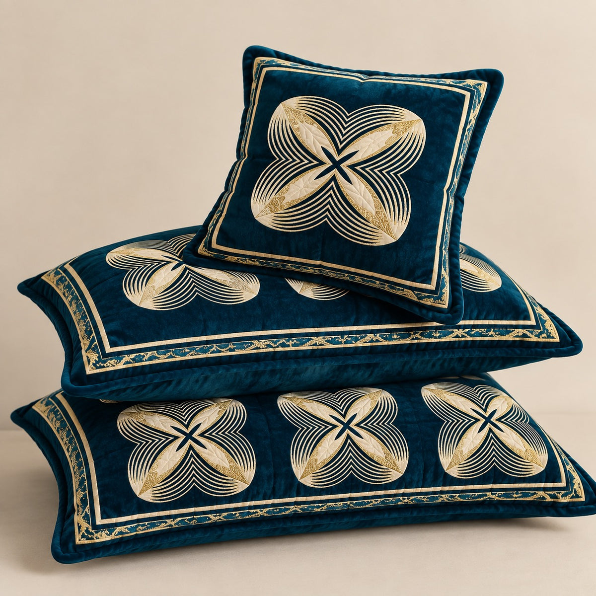 Azure Majesty — 4-Piece Premium Velvet Bedsheet Set