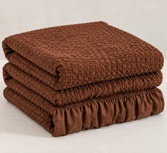🤎 Royal Mocha Comfort — 3+2+1 Sofa Cover Set
