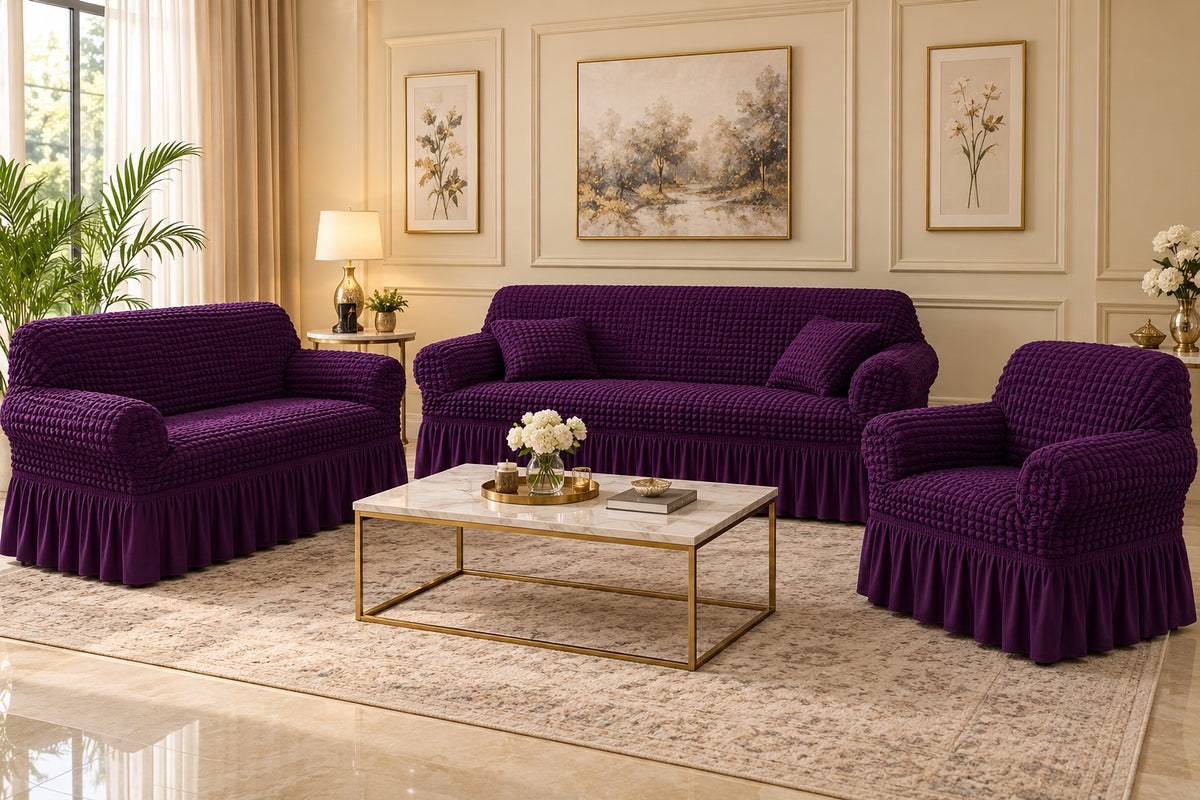 💜 Royal Plum Turkish Sofa Cover