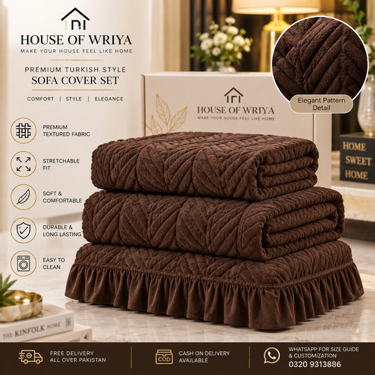 🤎 Chocolate Brown Turkish Sofa Cover