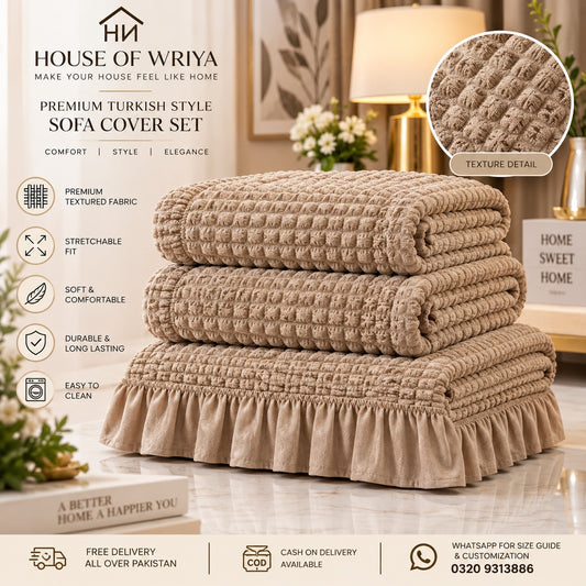 🤎 Champagne Beige Turkish Sofa Cover