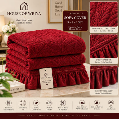 ❤️ Royal Ruby — Turkish Luxe Sofa Cover