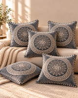 Charcoal Grey & Gold Cushion Covers | House of Wriya