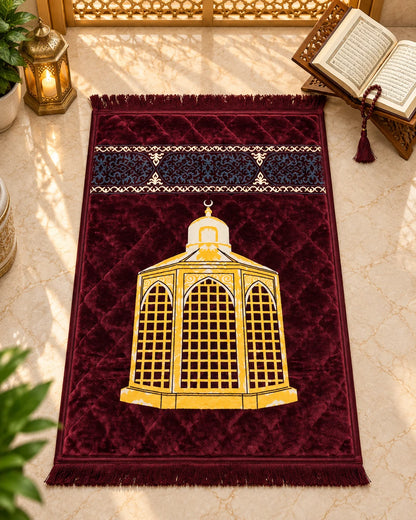 Mehrab-e-Shahi Premium Burgundy Janamaz-House of Wriya